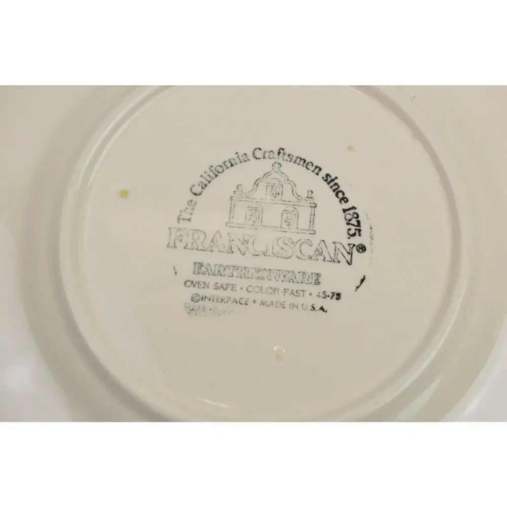 Vintage Franciscan Dogwood Salad Plates Set 6 Embossed Floral USA Green White